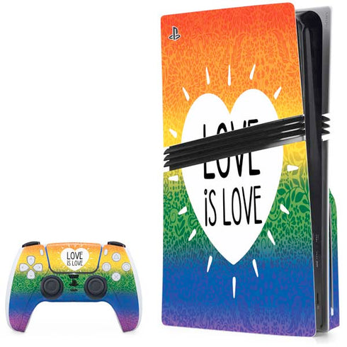 Love Is Love Rainbow PS5 Pro Disk Bundle  Skin
